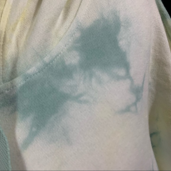 Mono B | Yellow & Green Tie Dye Cropped Hoodie | Sz L - Picture 11 of 16